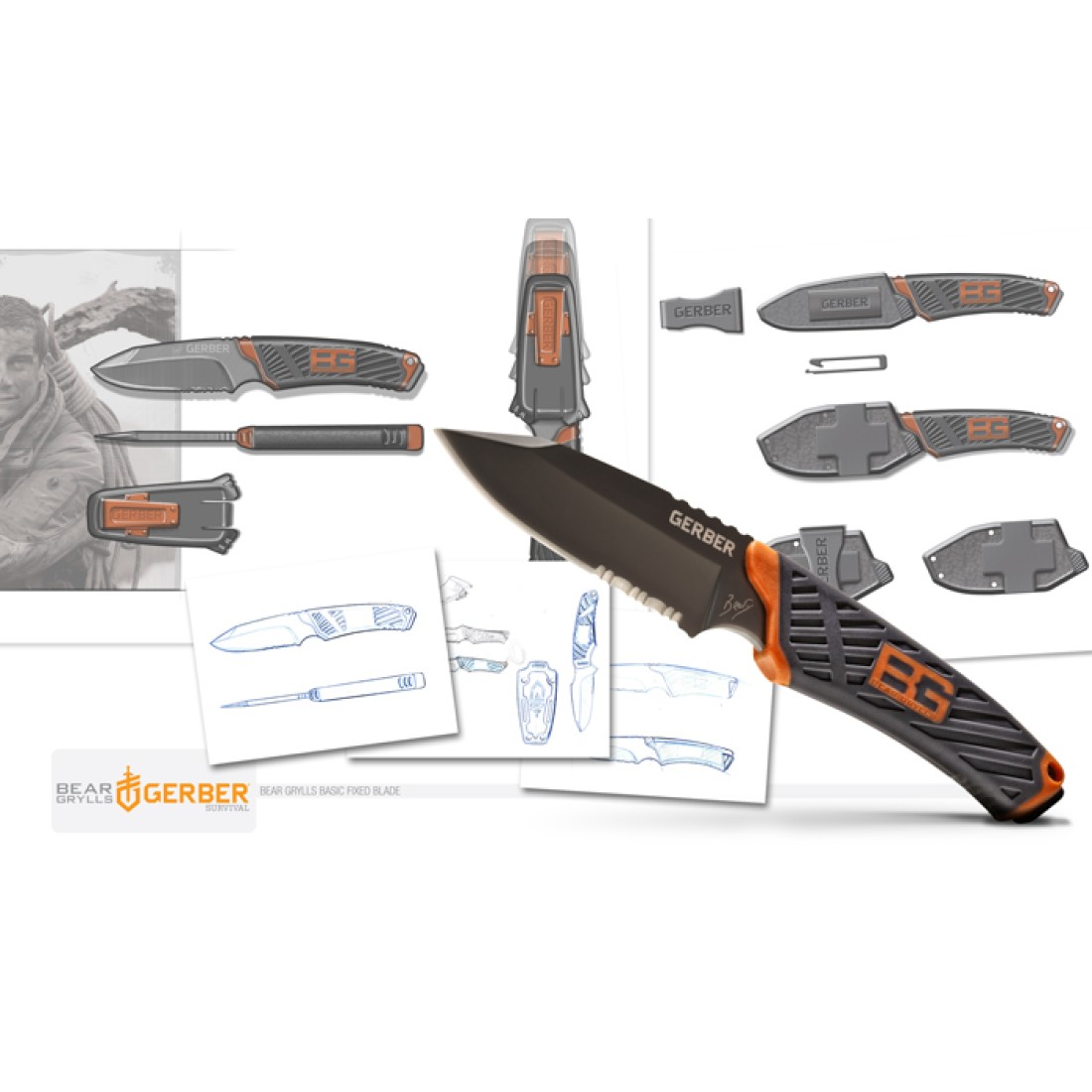Gerber Bear Grylls Compact Fixed Blade Knife Survival Knife
